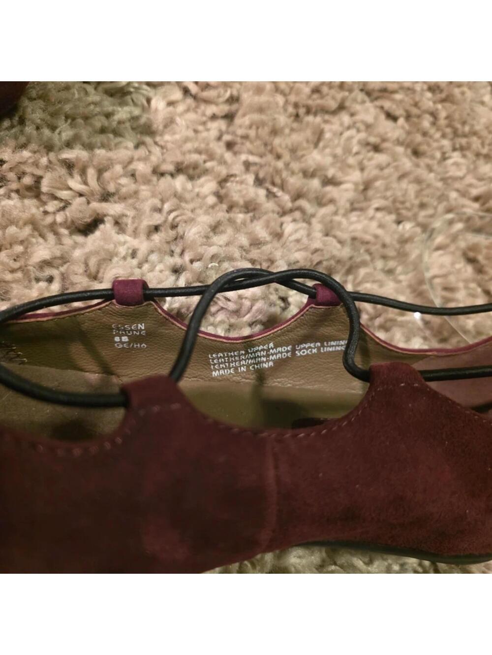 Earth Earthies Y2K Maroon Suede Leather ballet flats sz 8 US - Picture 6 of 8